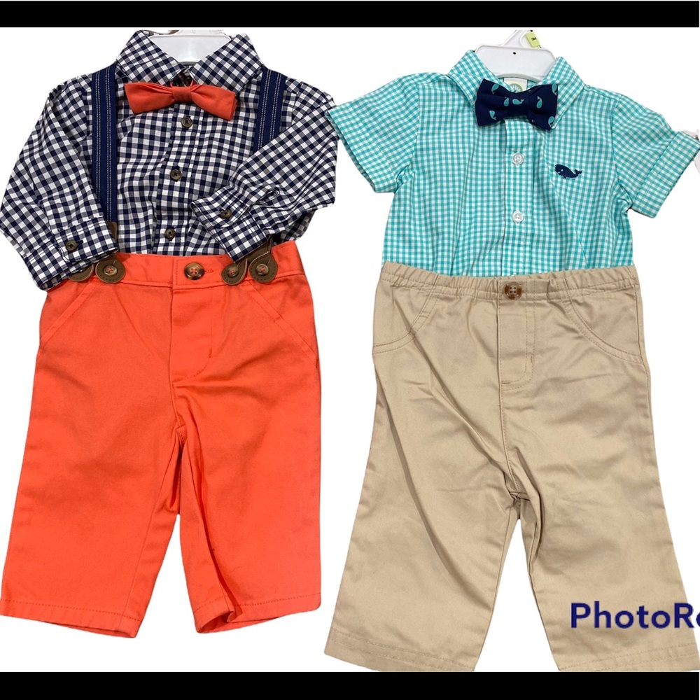 Bundle of Carter's & Little Me Baby Boys 3 Piece Dressy Outfits Size 3M NWOT!